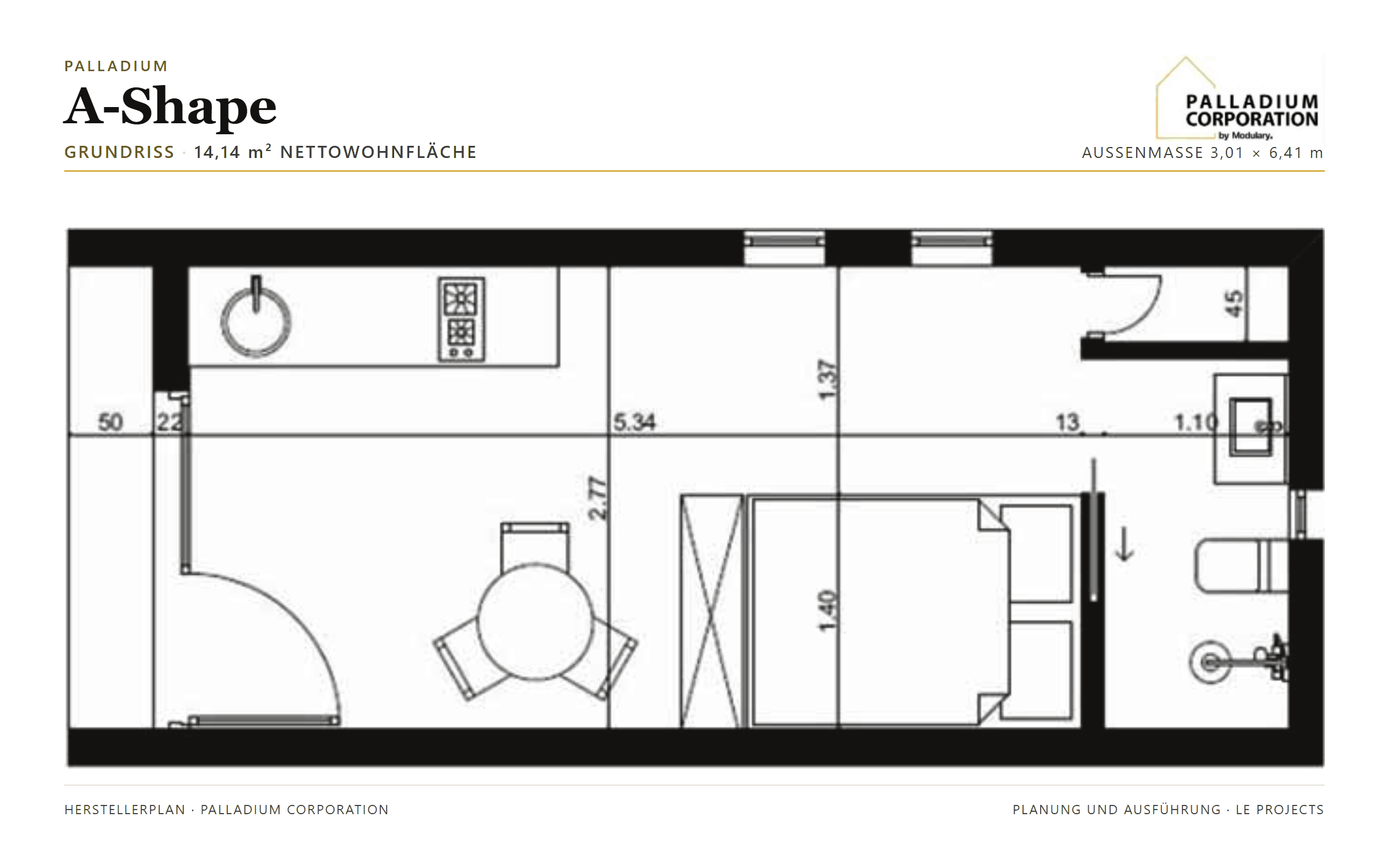 Palladium A-Shape &ndash; Grundriss, Planblatt