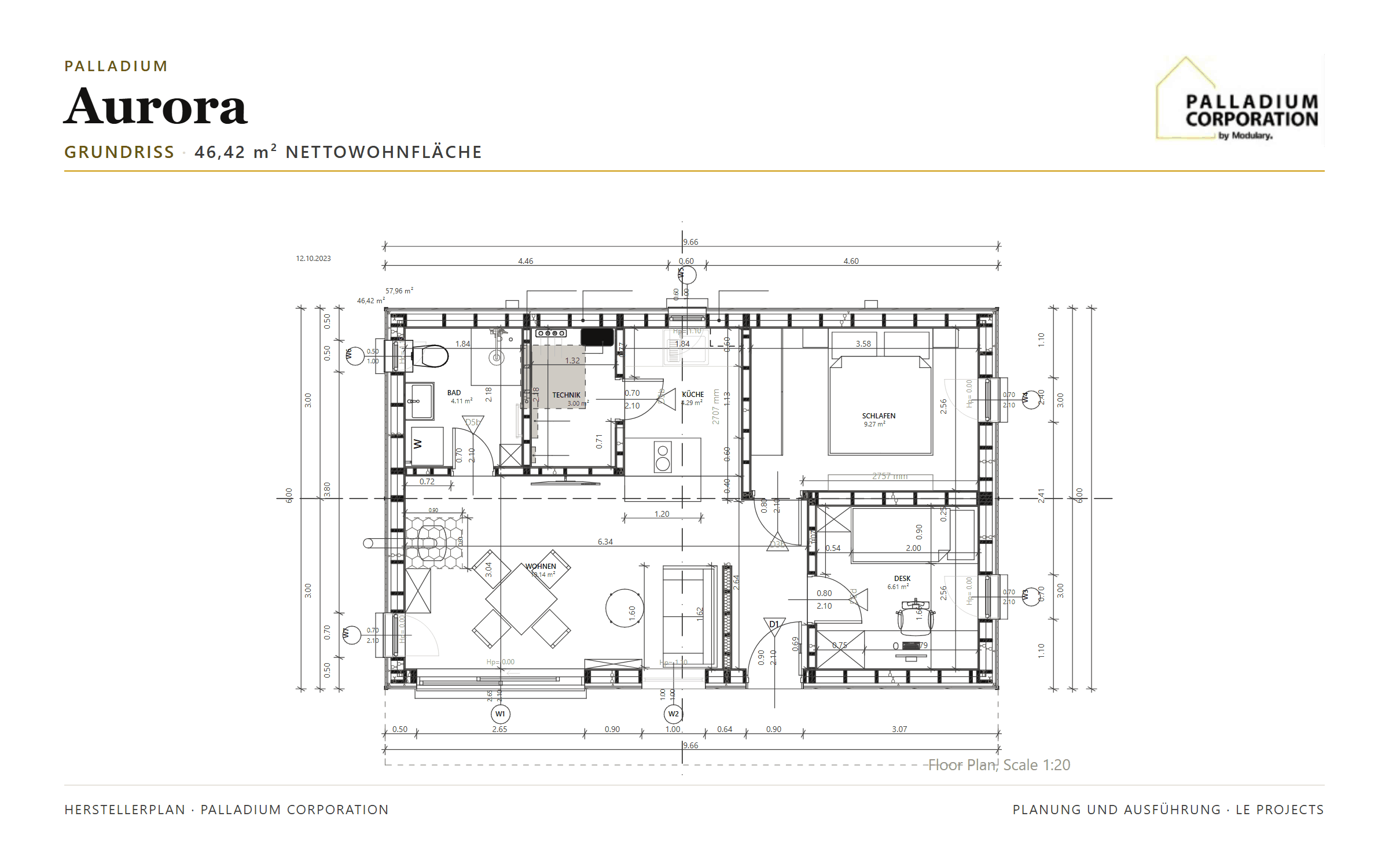 Palladium Aurora &ndash; Grundriss, Planblatt