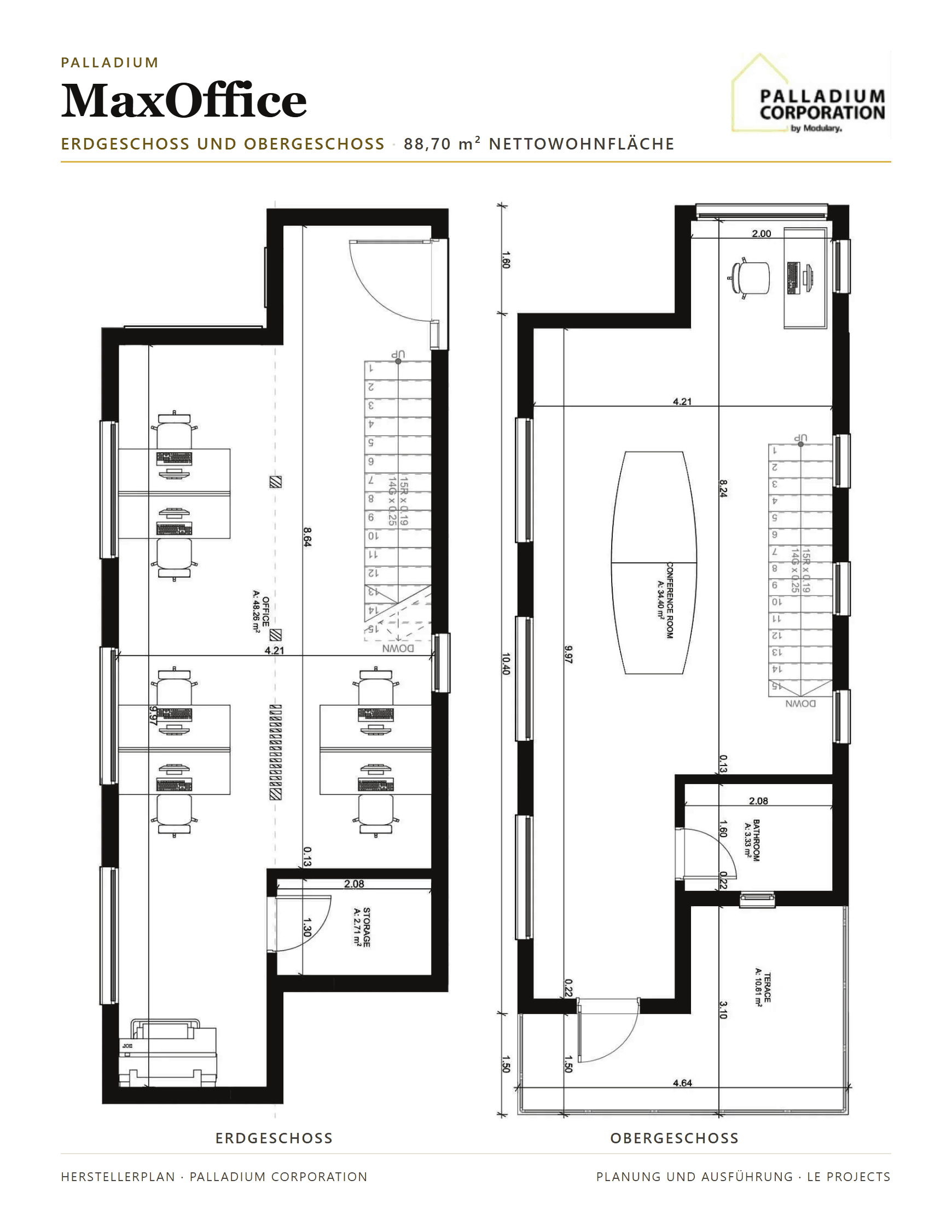 Palladium MaxOffice &ndash; Erdgeschoss und Obergeschoss, Planblatt