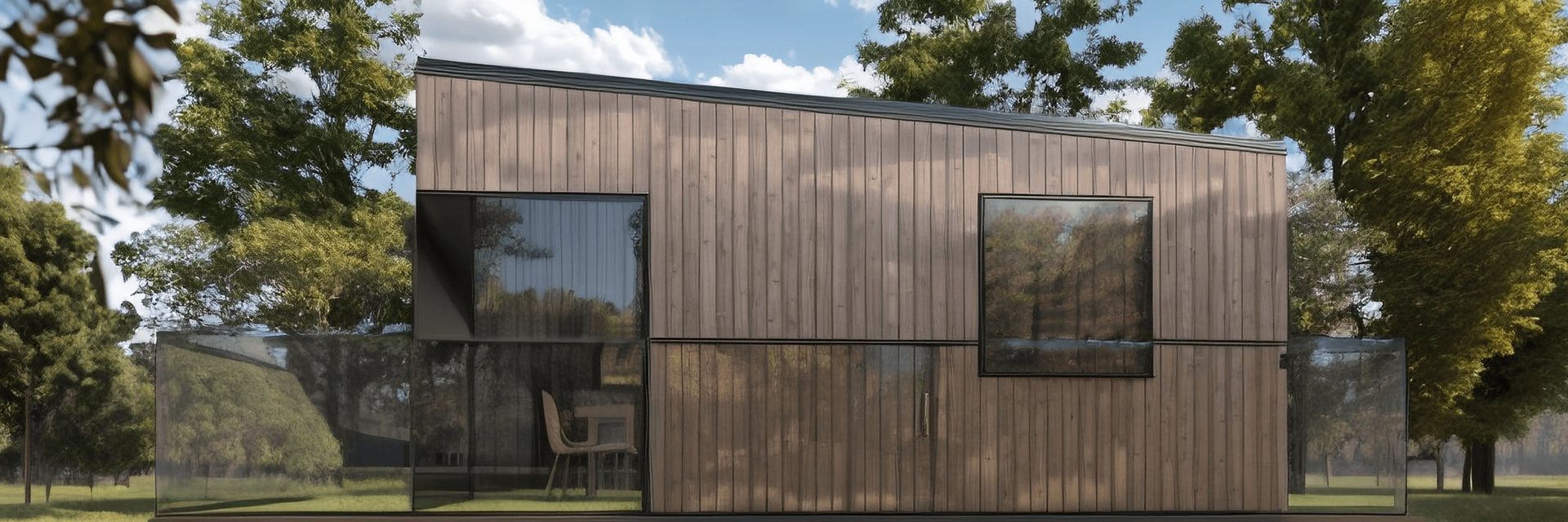 Visualisierung: Palladium Twin, Au&szlig;enansicht des Moduls in Holzrahmenbauweise