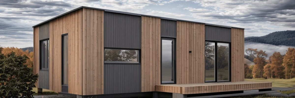 Visualisierung: Palladium Viva, Au&szlig;enansicht des Moduls in Holzrahmenbauweise