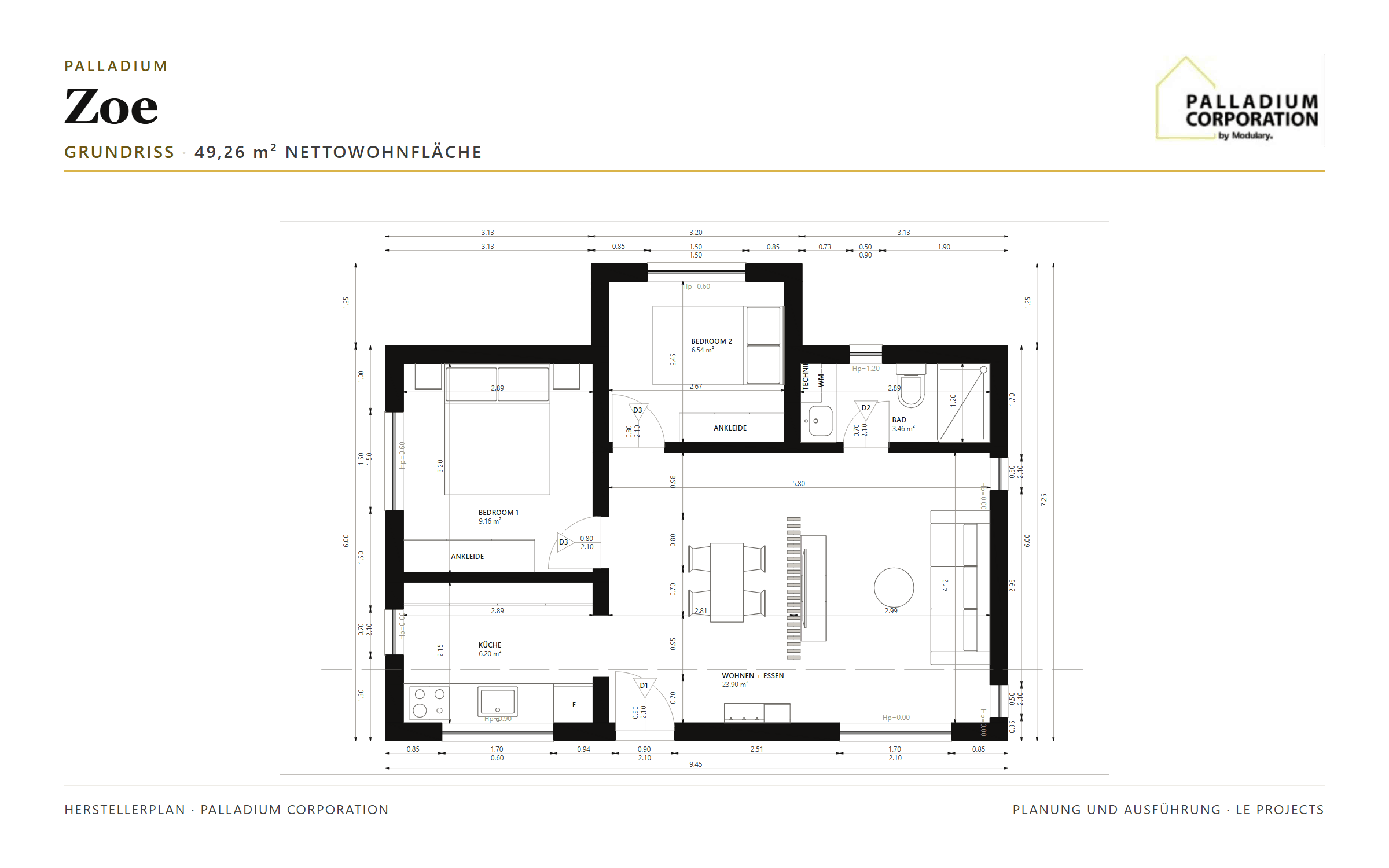 Palladium Zoe &ndash; Grundriss, Planblatt
