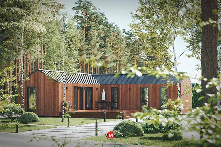 Massivholz Fertighaus