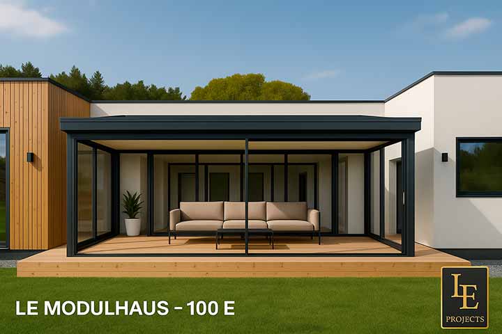 Wintergarten Lamellendach Modulhaus 07