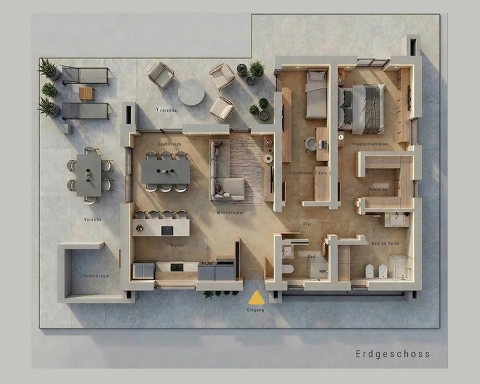 Grundriss Erdgeschoss der Palladium Villa 903