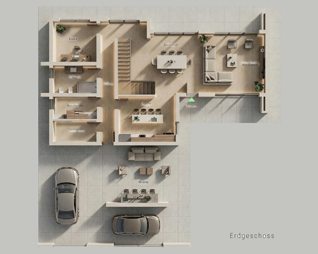 Grundriss Erdgeschoss der Palladium Villa 909
